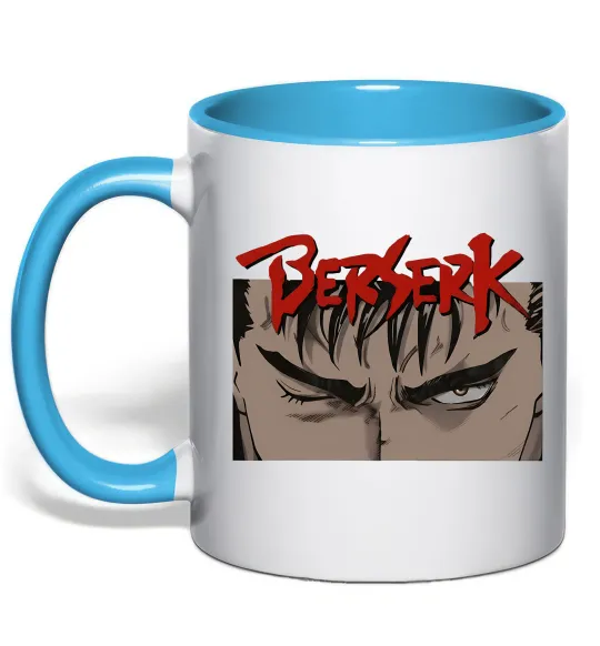 Чашка с цветной ручкой Берсерк око Голубой фото