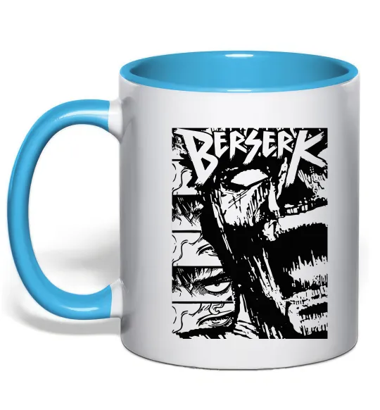 Чашка з кольоровою ручкою Berserk Rage Блакитний фото
