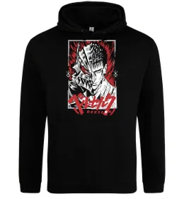 Мужская толстовка (худи) Berserk red eye Черный фото