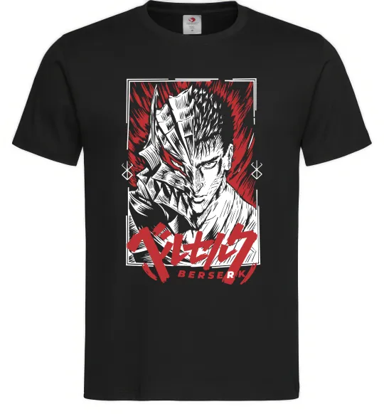 Мужская футболка Berserk red eye Черный фото