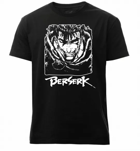 Мужская премиум футболка Berserk smile Черный фото