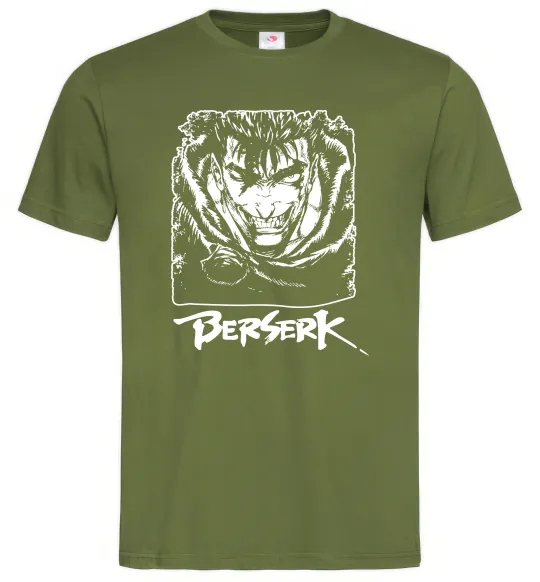 Мужская футболка Berserk smile Оливковый фото