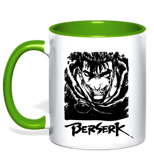 Чашка з кольоровою ручкою Berserk smile Лаймовий фото