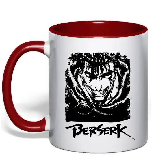 Чашка з кольоровою ручкою Berserk smile Червоний фото