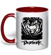 Чашка з кольоровою ручкою Berserk smile Червоний фото