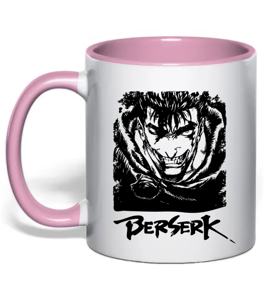 Чашка з кольоровою ручкою Berserk smile Ніжно рожевий фото