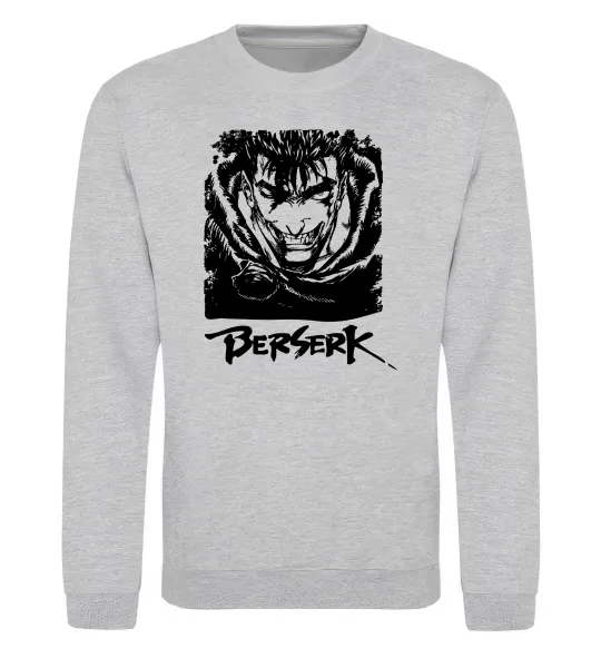 Світшот Berserk smile Сірий меланж фото