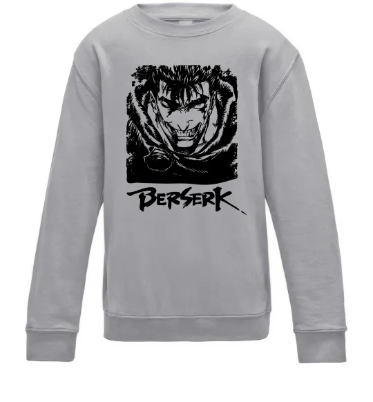 Детский Свитшот Berserk smile Серый меланж фото