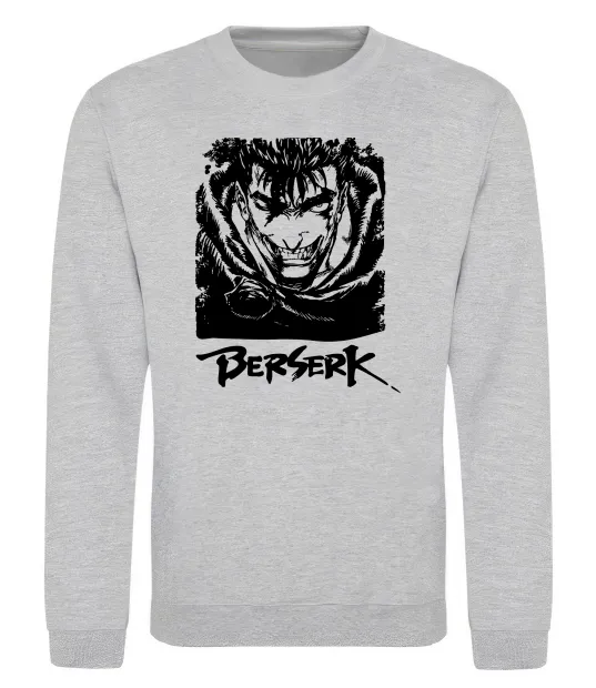 Свитшот Berserk smile Серый меланж фото