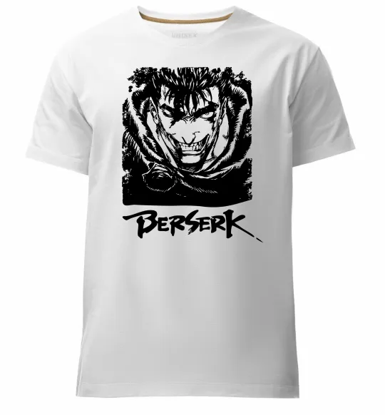 Мужская премиум футболка Berserk smile Белый фото