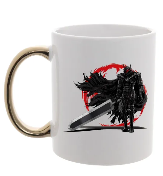 Чашка з кольоровою ручкою Берсерк меч Золото фото