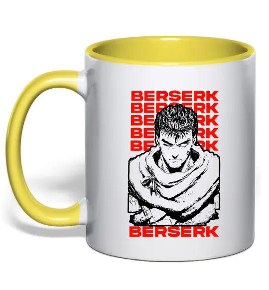 Чашка з кольоровою ручкою Berserk Guts Сонячно жовтий фото