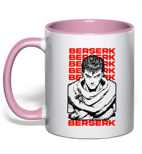 Чашка з кольоровою ручкою Berserk Guts Ніжно рожевий фото