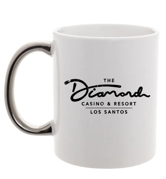 Чашка з кольоровою ручкою Diamond Casino Los Santos Срібло фото