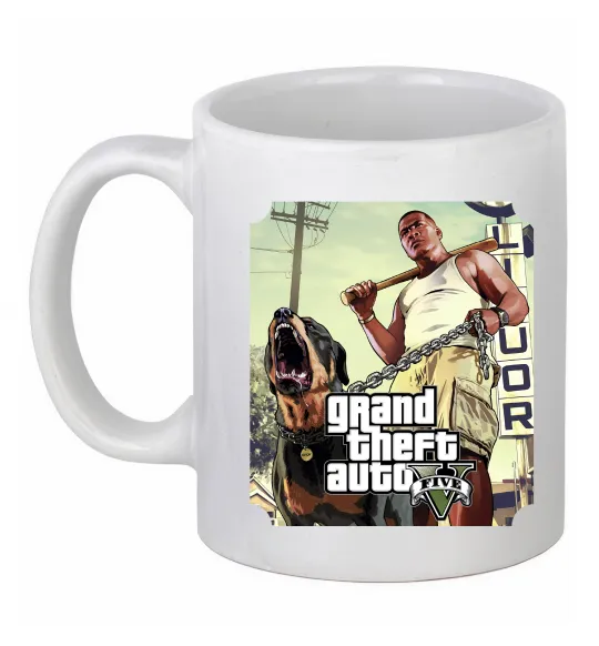 Чашка керамическая GTA V Dog Белый фото