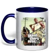 Чашка з кольоровою ручкою GTA V Dog Глибокий темно-синій фото