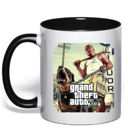 Чашка з кольоровою ручкою GTA V Dog
