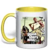 Чашка з кольоровою ручкою GTA V Dog Лимонний фото