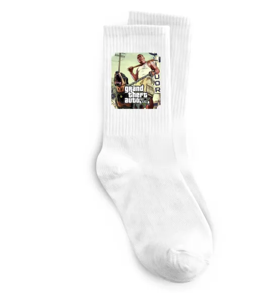 Носки GTA V Dog Белый фото