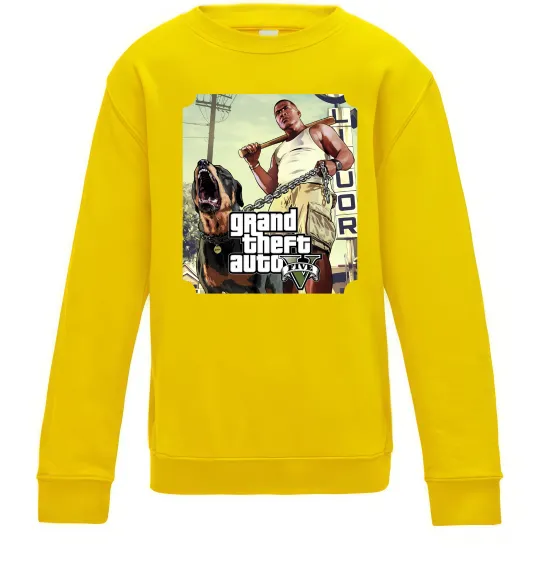 Детский Свитшот GTA V Dog Солнечно желтый фото