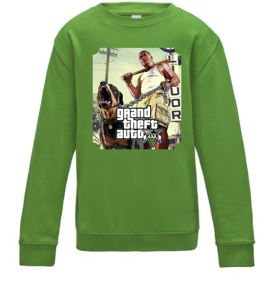 Детский Свитшот GTA V Dog Лаймовый фото