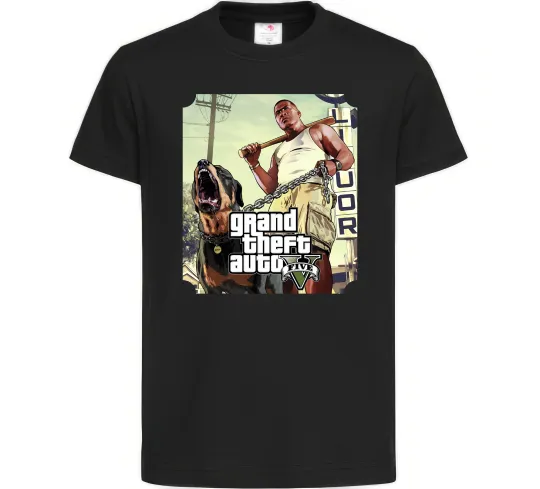 Дитяча футболка GTA V Dog Чорний фото