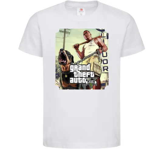 Дитяча футболка GTA V Dog Білий фото