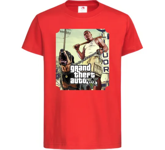 Дитяча футболка GTA V Dog Червоний фото