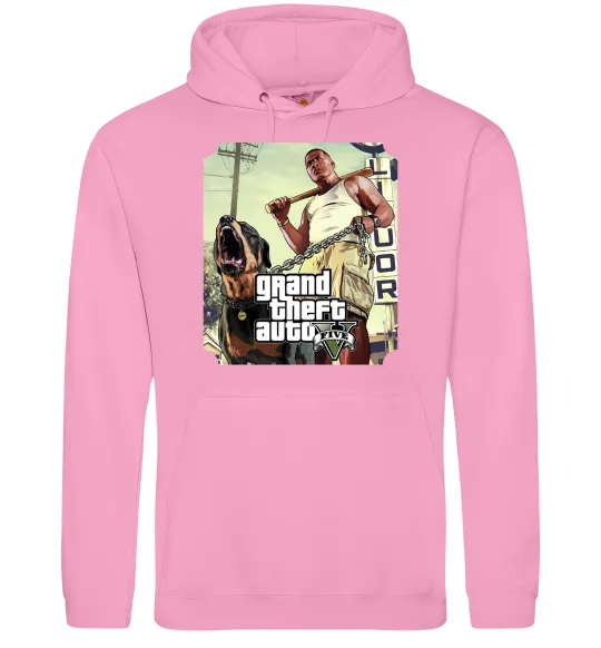 Чоловіча толстовка (худі) GTA V Dog Рожевий фото