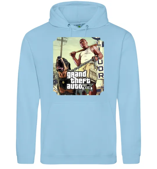 Жіноча толстовка (худі) GTA V Dog Блакитний фото