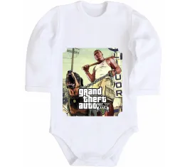 Дитячий бодік GTA V Dog Білий фото
