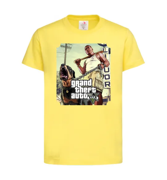 Детская футболка GTA V Dog Лимонный фото