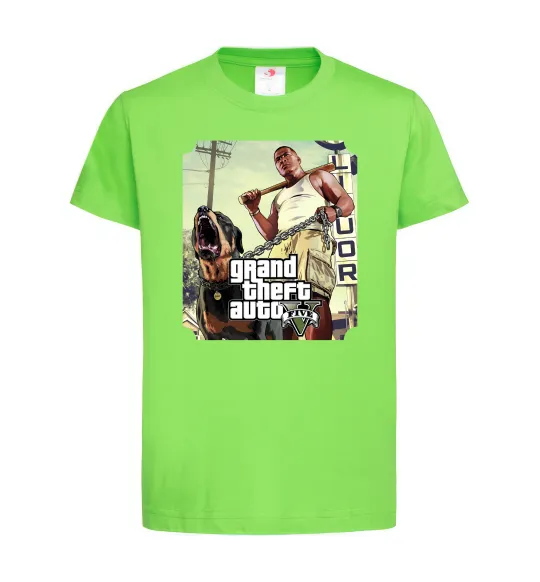 Детская футболка GTA V Dog Лаймовый фото