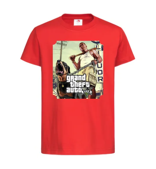 Детская футболка GTA V Dog Красный фото