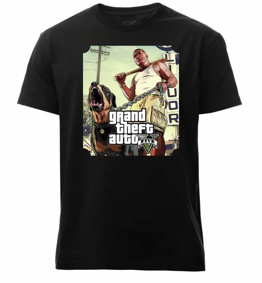 Чоловіча преміум футболка GTA V Dog Чорний фото