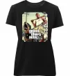 Жіноча преміум футболка GTA V Dog Чорний фото