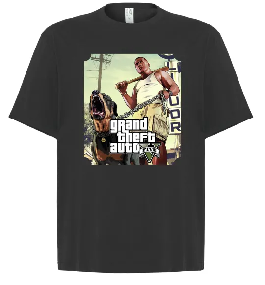 Футболка Оверсайз GTA V Dog Черный фото
