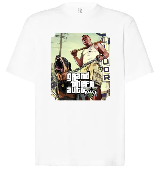 Футболка Оверсайз GTA V Dog Белый фото