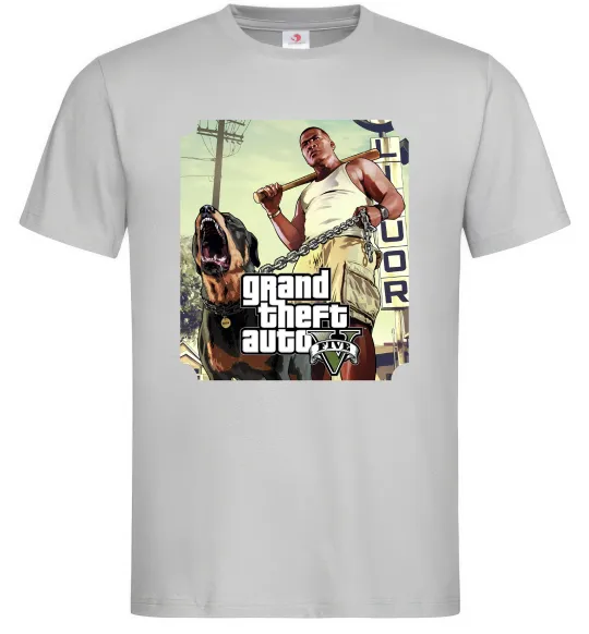 Мужская футболка GTA V Dog Серый фото