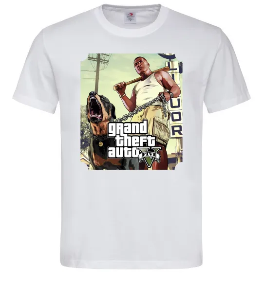 Мужская футболка GTA V Dog Белый фото