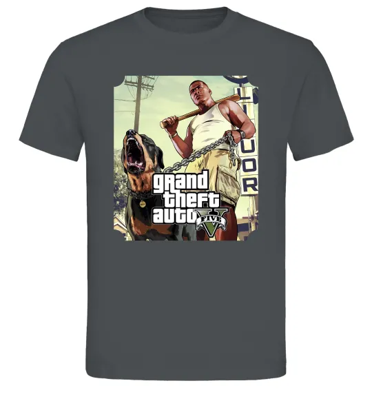 Мужская футболка GTA V Dog Графит фото