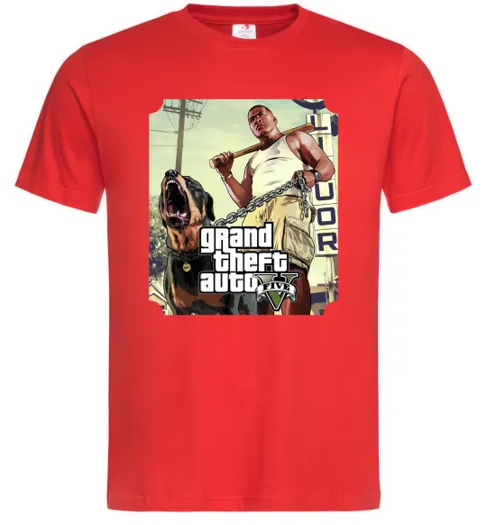 Мужская футболка GTA V Dog Красный фото