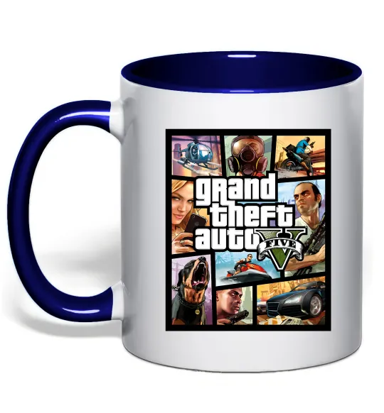 Чашка з кольоровою ручкою GTA 5 Poster Глибокий темно-синій фото