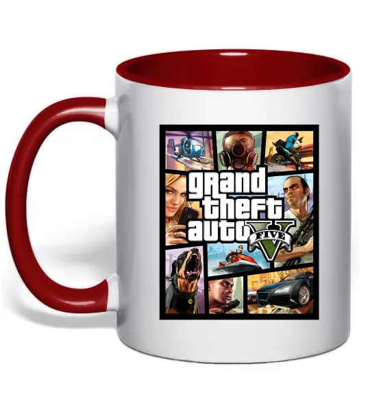 Чашка з кольоровою ручкою GTA 5 Poster Червоний фото