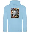 Чоловіча толстовка (худі) GTA 5 Poster Блакитний фото
