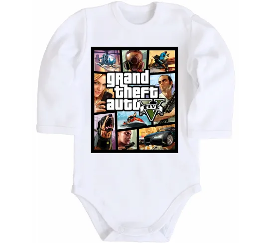 Дитячий бодік GTA 5 Poster Білий фото