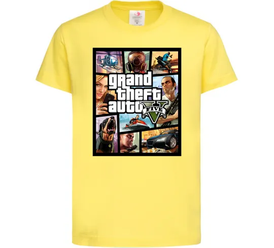 Дитяча футболка GTA 5 Poster Лимонний фото