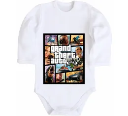 Дитячий бодік GTA 5 Poster Білий фото