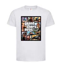 Дитяча футболка GTA 5 Poster Білий фото