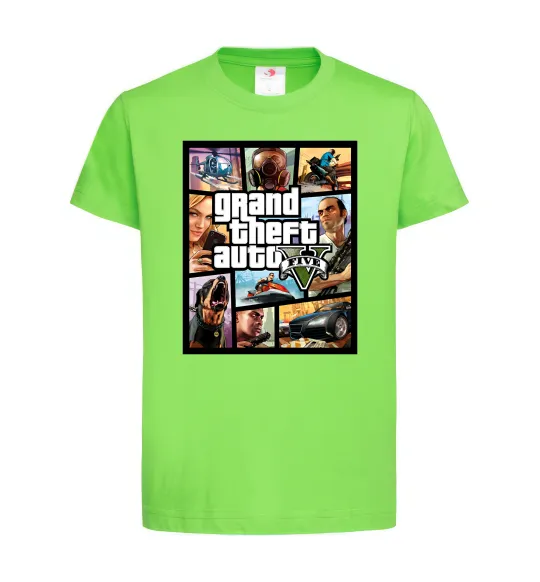 Детская футболка GTA 5 Poster Лаймовый фото